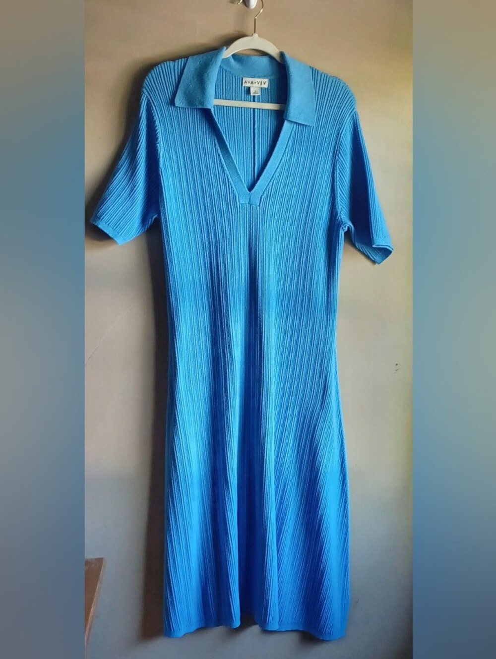 AVA & VIV ribbed midi Sweater Dress 1X